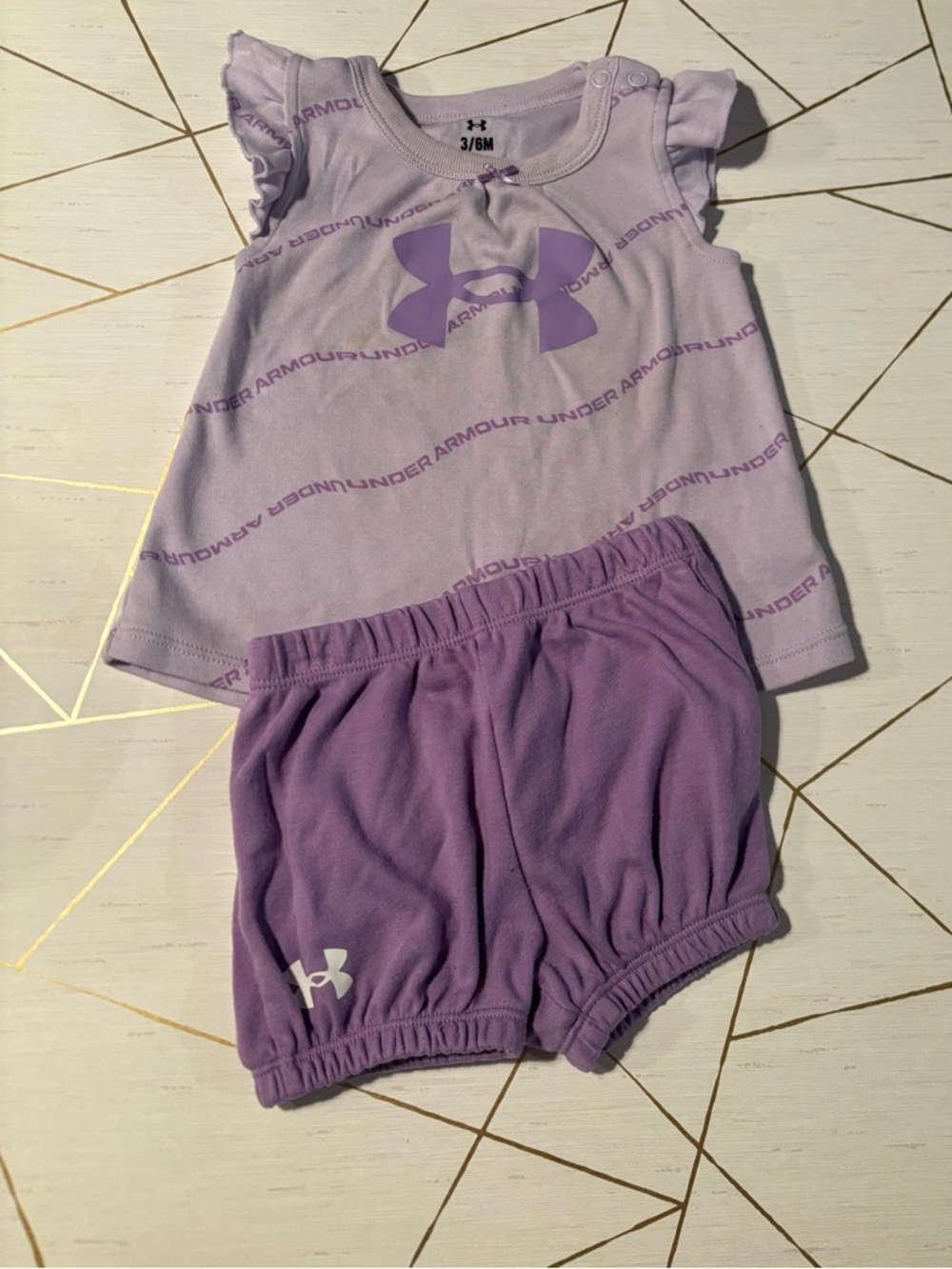 Under Armour Lavender Girls Tank Top & Shorts Set